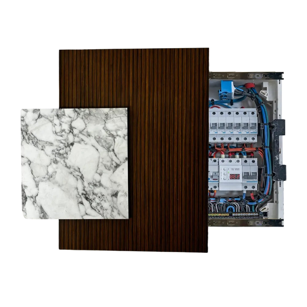 Cache Tableau Électrique Moderne – Effet Marbre